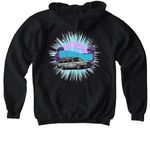 123 Burst, a Black Softstyle Youth Pullover Hoodie (back-view)