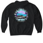 123 Burst, a Black Gildan Softstyle Pullover Hoodie (back-view)