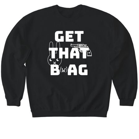 Get that B(w)AG, a Black Softstyle Crewneck Sweatshirt