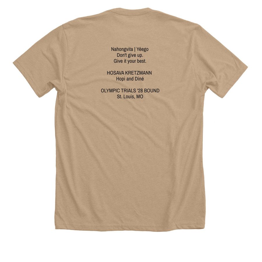 Nahongvita | Y?ego | Support Hosava&nbsp;, a Heather Sand Dune Premium Unisex Tee (back-view)