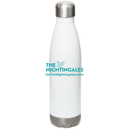 Wet Your Whistle, a White Stainless Steel Water Bottle