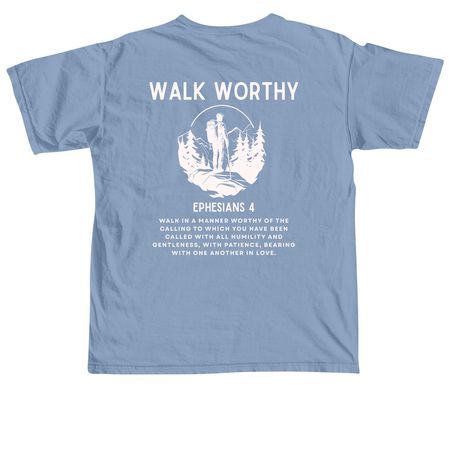 Walk Worthy, a Washed Denim Comfort Colors Unisex Tee