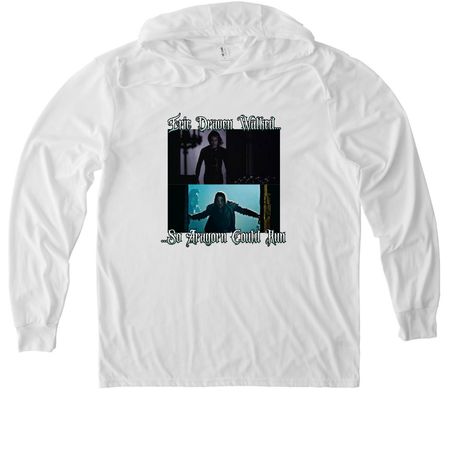Eric Walked So Aragorn Could Run, a Bright White Allmade Eco Triblend Hoodie Tee