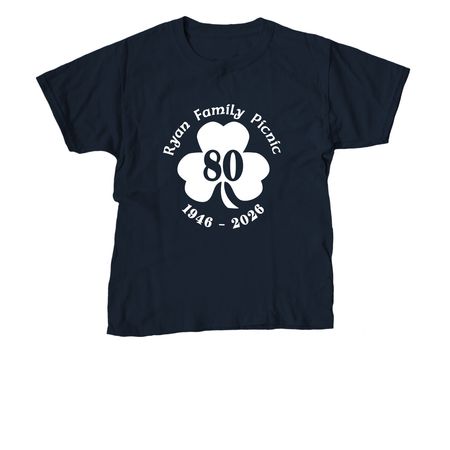 White Logo Shirts, a Navy Youth Unisex Tee