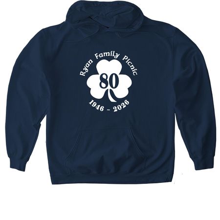 White Logo Shirts, a Navy Gildan Softstyle Pullover Hoodie