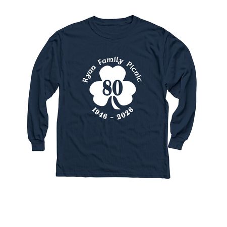 White Logo Shirts, a Navy Youth Long Sleeve Tee
