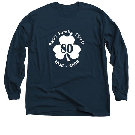 White Logo Shirts, a Navy Classic Long Sleeve Tee