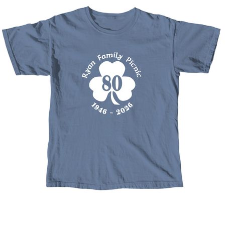 White Logo Shirts, a Blue Jean Comfort Colors Unisex Tee