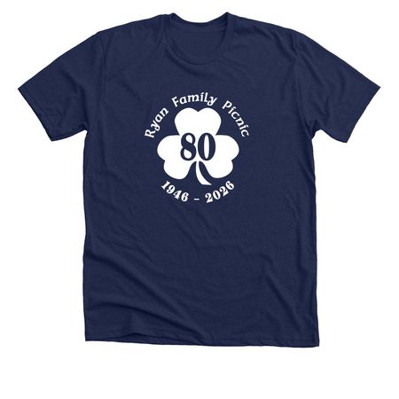 White Logo Shirts, a Solid Navy Blend Premium Unisex Tee