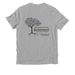 40-Year Logo on Back / BW Logo On Front, a Granite Grey Heather Allmade Organic Cotton Unisex Tee (back-view)