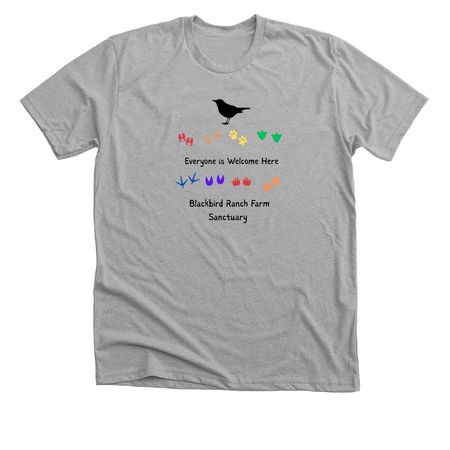 Footprints of Blackbird Ranch, a Athletic Heather Premium Unisex Tee