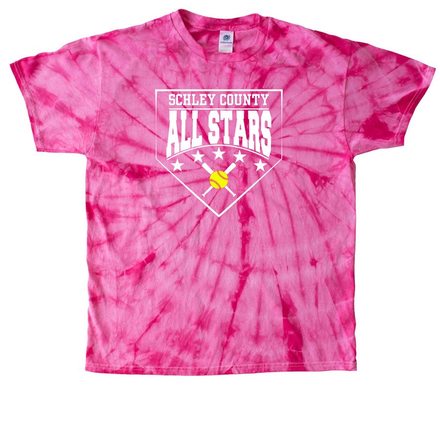 SC 10u All Stars Home Dark / Pink 2, a Pink Classic Tie Dye Tee