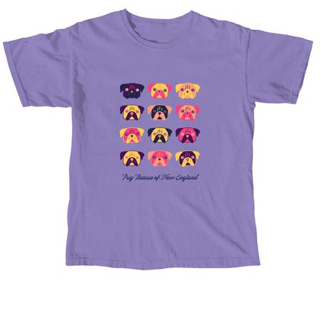 The Pug Palette Collection, a Violet Comfort Colors Unisex Tee
