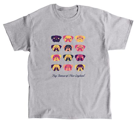 The Pug Palette Collection, a Sport Grey Classic Unisex Tee