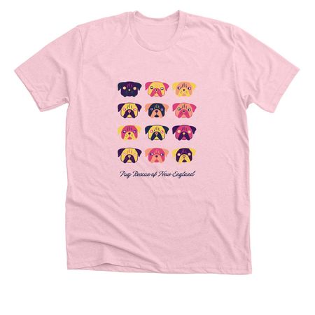 The Pug Palette Collection, a Heather Pink Premium Unisex Tee
