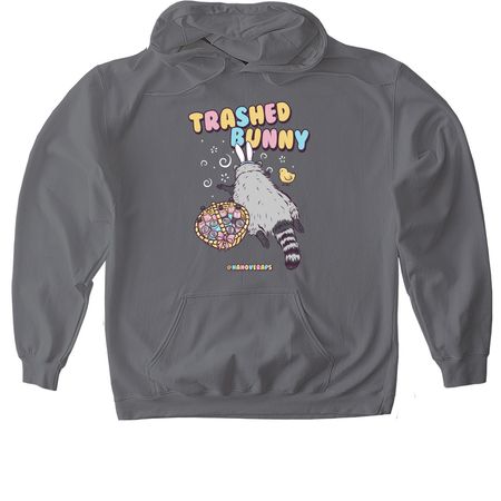 Trashed Bunny, a Charcoal Gildan Softstyle Pullover Hoodie