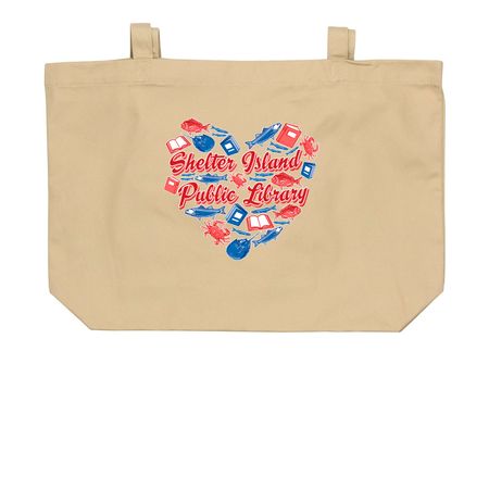 Love Your Library!, a Oyster Large Organic Cotton Tote Bag