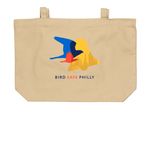 Bird Safe Schools, a Oyster Large Organic Cotton Tote Bag (back-view)