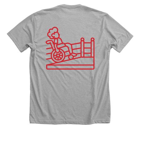Red, a Athletic Heather Premium Unisex Tee (back-view)