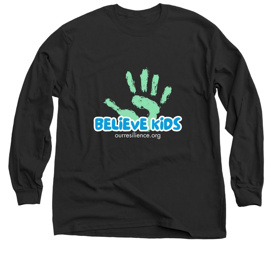 BELIEVE KIDS Adult Tops, a Black Classic Long Sleeve Tee