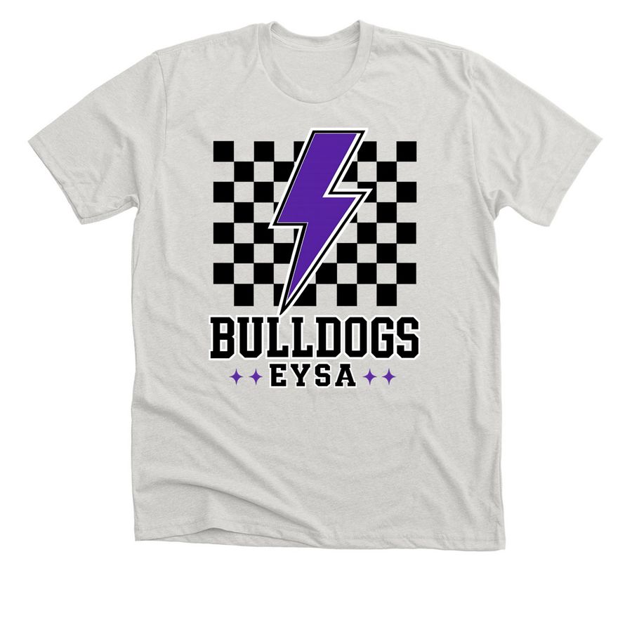 Bulldogs Lightening Bolt Tee, a Heather Cement Premium Unisex Tee