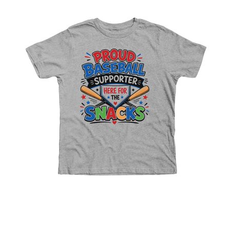 Funny Baseball Snack Shirt for Kids, a Athletic Heather Premium Youth Tee
