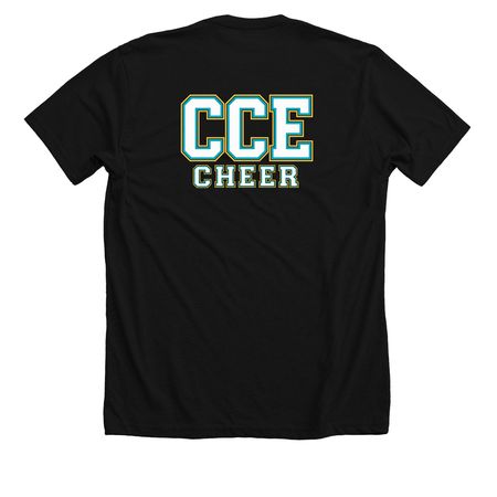 CHEER DAD&nbsp;, a Solid Black Blend Premium Unisex Tee (back-view)