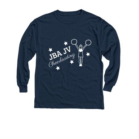 JV Cheerleader Shirt, a Navy Youth Long Sleeve Tee