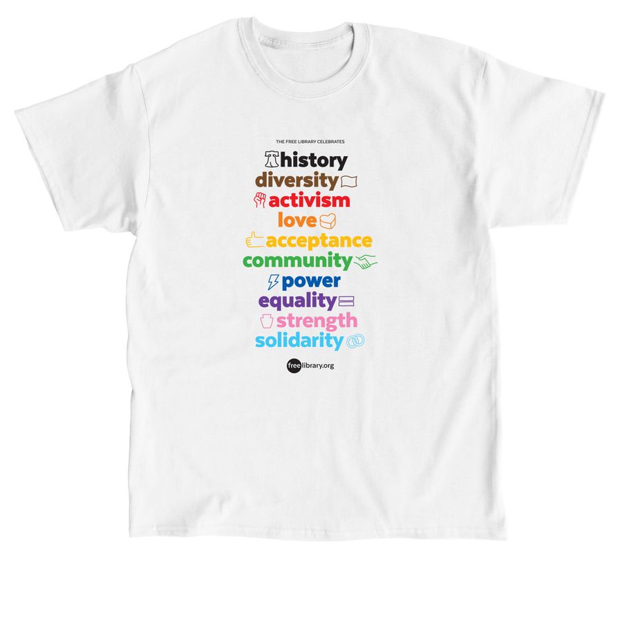 Free Library of Pride 2023, a White Classic Unisex Tee
