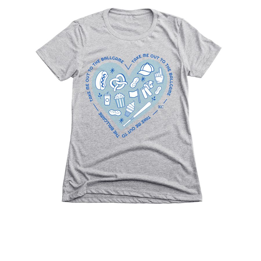 Heart of Baseball, a Dark Heather Grey Women's Slim Fit Tee