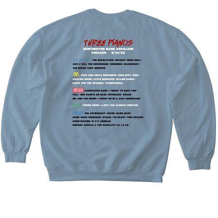 AM Three Pianos Chicago, a Stone Blue Softstyle Crewneck Sweatshirt