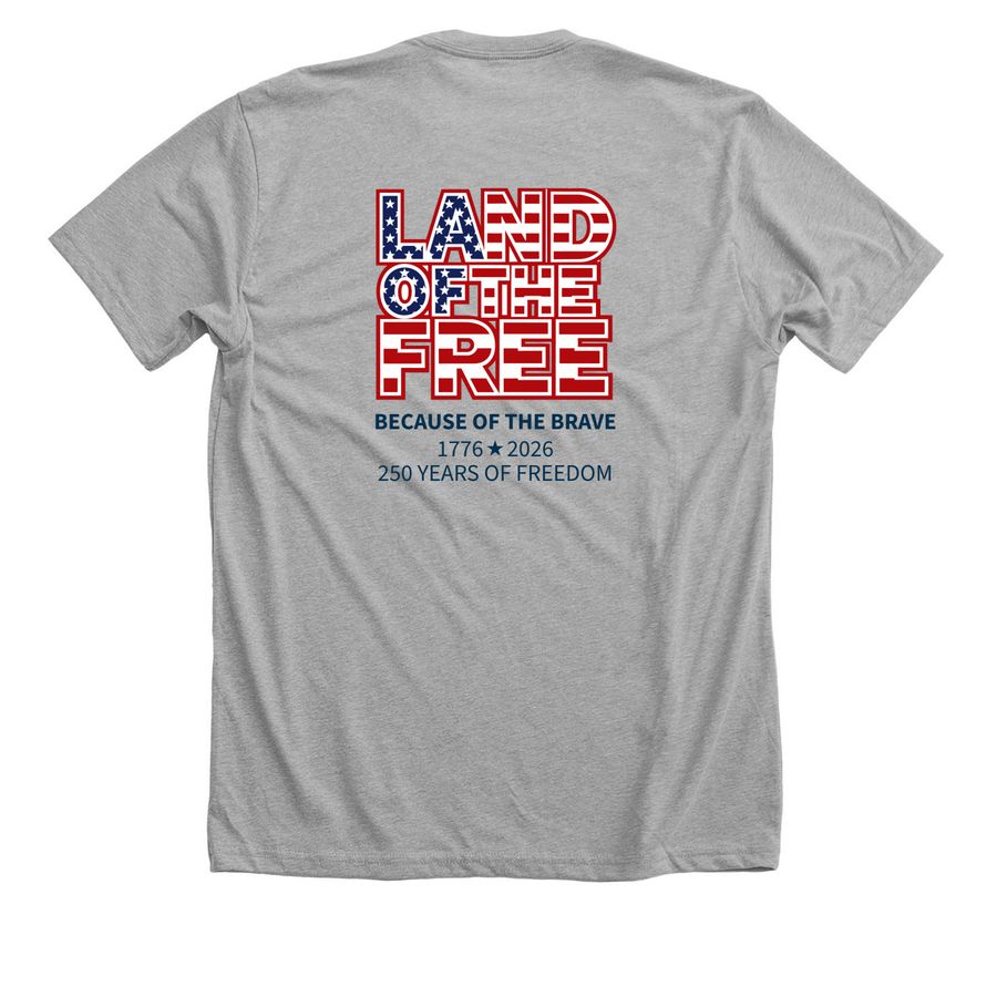 Troopster | America's 250th, a Athletic Heather Premium Unisex Tee (back-view)
