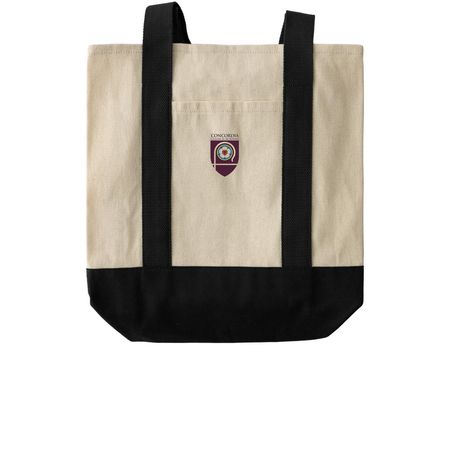 CCA Tote Bags, a Natural/Black Two-Tone Grocery Tote Bag