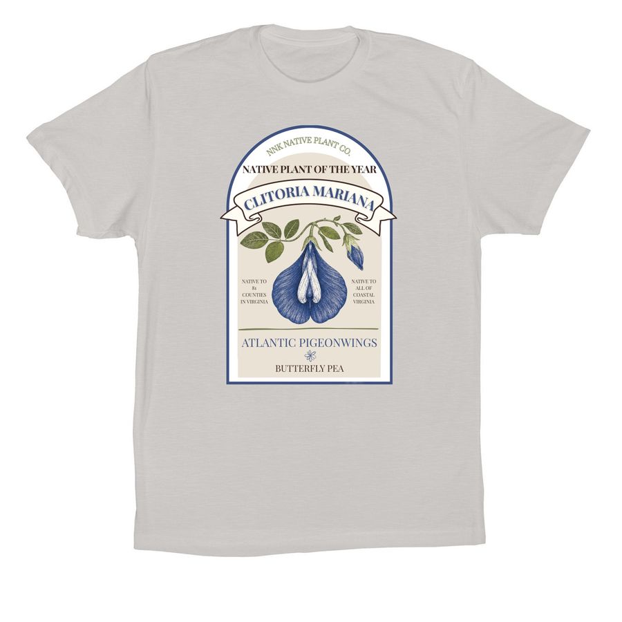 Clitoria Mariana: VA Native Plant of the Year, a Solid Athletic Grey Premium Cotton Tee