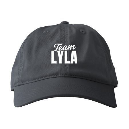 Team Lyla Hat Collection, a Charcoal Printed Eco Baseball Cap
