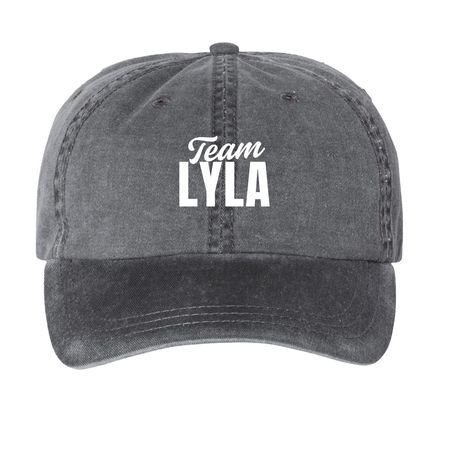 Team Lyla Hat Collection, a Black Printed Pigment Dye Baseball Cap