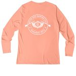 Catch the Spirit!, a Soft Coral Women's UV Performance Long Sleeve Tee (back-view)