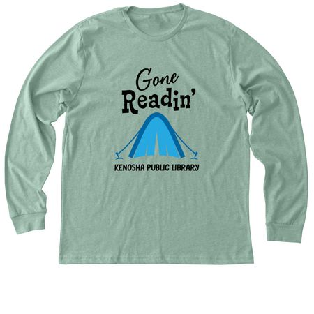 Gone Readin' Tent Tops, a Heather Dusty Blue Premium Long Sleeve Tee