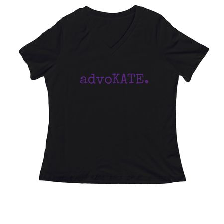 advoKATE., a Black Women's Relaxed V-Neck Tee