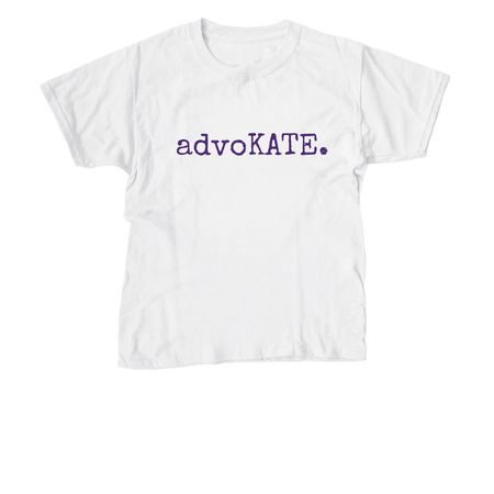 advoKATE., a White Youth Unisex Tee