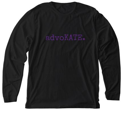 advoKATE., a Solid Black Blend Premium Long Sleeve Tee