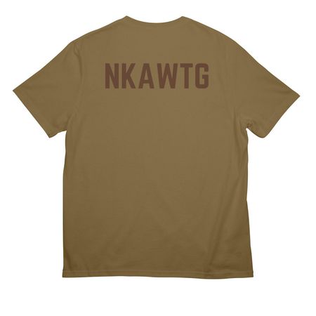 NKAWTG, a Coyote Brown All-American Unisex Tee (back-view)
