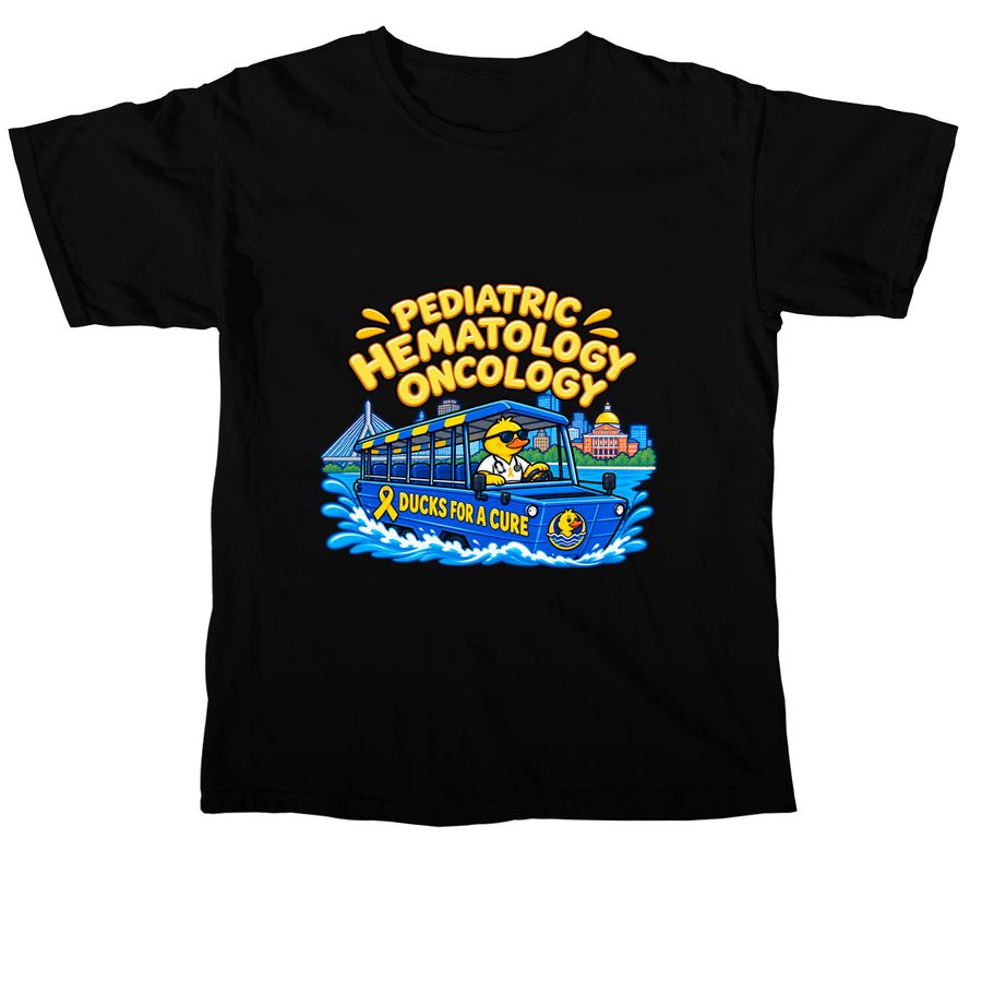 2027 Boston Marathon for Pedi Hem-Onc, a Black Comfort Colors Unisex Tee