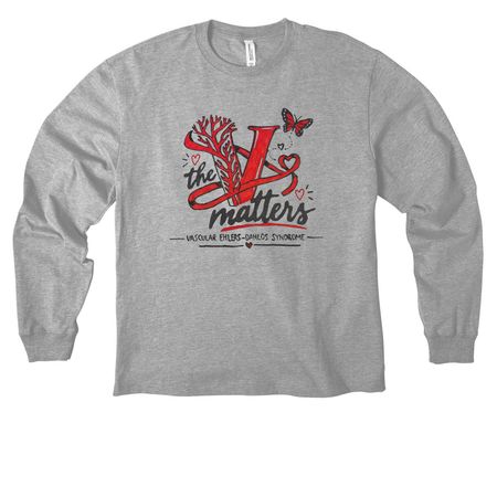 The V Matters 2026 Community-Designed Tee, a Athletic Heather Unisex Heavyweight Long Sleeve Tee