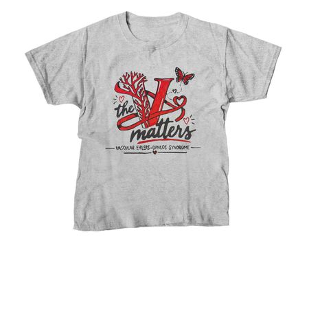 The V Matters 2026 Community-Designed Tee, a Sport Grey Youth Unisex Tee