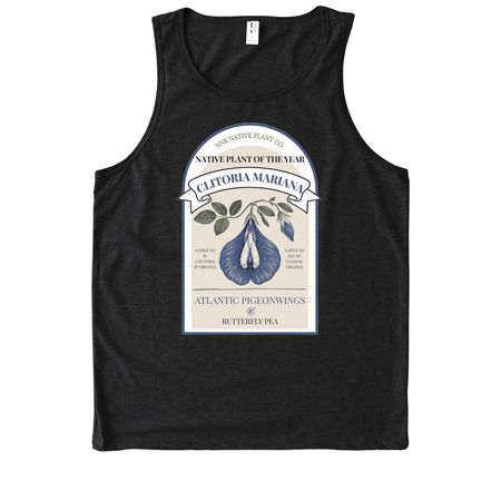 Clitoria Mariana: VA Native Plant of the Year, a Deep Black Allmade Eco Triblend Tank