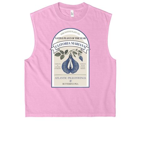Clitoria Mariana: VA Native Plant of the Year, a Faded Powder Pink Heavyweight Garment Dye Muscle Tee