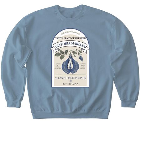 Clitoria Mariana: VA Native Plant of the Year, a Stone Blue Softstyle Crewneck Sweatshirt