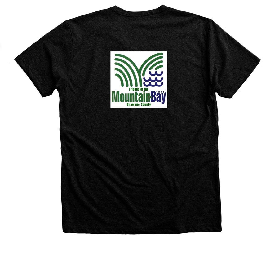 Mountain Bay Trail merchandise, a Black Heather Premium Unisex Tee (back-view)