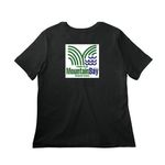 Mountain Bay Trail merchandise, a Vintage Black Women?s Relaxed Cotton Tee (back-view)